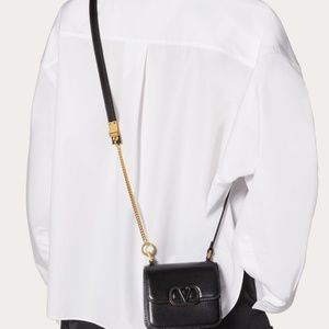 Valentino Garavani Micro V-Sling Leather Crossbody